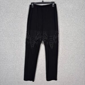Crochet Lace Fringe Pants XL Leggings Funky Maximalist Rave Goth Victorian Witch